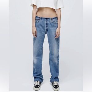 Redone Raw Waist Loose Jean